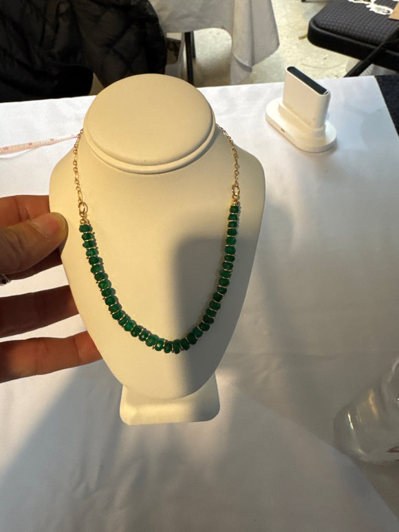 Emerald & Gold-Filled Chain Necklace – Timeless Elegance