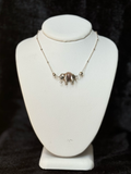 Sterling Silver Elephant Necklace with Peach Moonstone