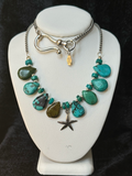 Turquoise and Sterling Silver Starfish Necklace