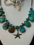Turquoise and Sterling Silver Starfish Necklace