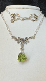 Sterling Silver and Peridot Leaf Necklace