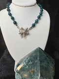 19" Sterling Silver and Apatite Starfish Necklace