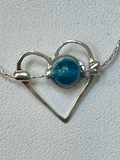 Sterling Silver Apatite Heart Necklace