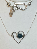 Sterling Silver Apatite Heart Necklace