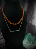 Apatite and Carnelian Necklace with Sterling Silver