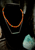 Apatite and Carnelian Necklace with Sterling Silver