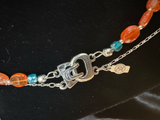 Apatite and Carnelian Necklace with Sterling Silver