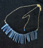 Elegant Kyanite and Gold-Filled Statement Necklace (Adjustable Length)