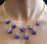 High-Quality Lapis Lazuli Necklace with Gold-Filled Chain – Adjustable 15" to 18"