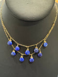 High-Quality Lapis Lazuli Necklace with Gold-Filled Chain – Adjustable 15" to 18"