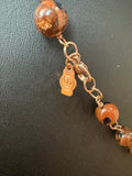 Blue Sandstone Necklace with Rose Gold Accents – 20"