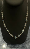 Aquamarine Necklace with Sterling Silver – Adjustable 18" to 20"