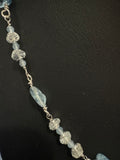 Aquamarine Necklace with Sterling Silver – Adjustable 18" to 20"
