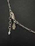 Aquamarine Necklace with Sterling Silver – Adjustable 18" to 20"