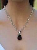 AAA-Rated Mozambique Garnet Necklace with Sterling Silver Oval Chain – 20"