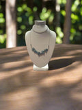 Blue Aquamarine Necklace with Sterling Silver Chain and Hook Clasp – 19"