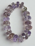 Ametrine Bracelet with Sterling Silver Beads and Magnetic Clasp – 7"
