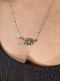 Sterling Silver Elephant Necklace with Peach Moonstone