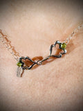 Sterling Silver and Peridot Leaf Necklace