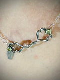 Sterling Silver and Peridot Leaf Necklace