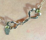 Sterling Silver and Peridot Leaf Necklace