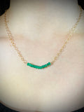 Gold-Filled & Emerald Bar Necklace – A Symbol of Elegance and Vitality