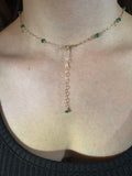Delicate Emerald & Gold-Filled Chain Necklace – Timeless Elegance