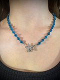 19" Sterling Silver and Apatite Starfish Necklace