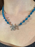 19" Sterling Silver and Apatite Starfish Necklace