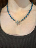 19" Sterling Silver and Apatite Starfish Necklace
