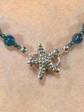 19" Sterling Silver and Apatite Starfish Necklace