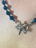 19" Sterling Silver and Apatite Starfish Necklace