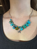 Turquoise and Sterling Silver Starfish Necklace
