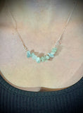 Sea Foam Aquamarine Necklace with Sterling Silver Chain and Hook Clasp – 19"