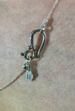 Sea Foam Aquamarine Necklace with Sterling Silver Chain and Hook Clasp – 19"
