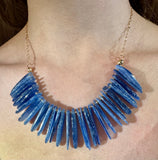 Elegant Kyanite and Gold-Filled Statement Necklace (Adjustable Length)