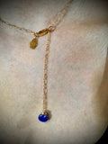 High-Quality Lapis Lazuli Necklace with Gold-Filled Chain – Adjustable 15" to 18"