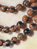 Blue Sandstone Necklace with Rose Gold Accents – 20"