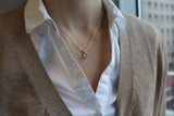 Adjustable 16"-20" Green Prasiolite Trillion Pendant Necklace Set in Solid Sterling Silver
