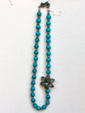 20" Buffalo Turquoise & Tibetan Silver with Pewter Clasp Necklace