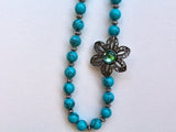 20" Buffalo Turquoise & Tibetan Silver with Pewter Clasp Necklace