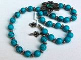 20" Buffalo Turquoise & Tibetan Silver with Pewter Clasp Necklace