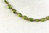Faceted Peridot with Rose Gold Beads Necklace