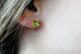 Trillion Peridot Earrings in Sterling Silver
