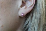 Pink Topaz Earrings in Sterling Silver