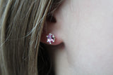 Pink Topaz Earrings in Sterling Silver