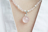 Rose Quartz Apple Pendant Necklace