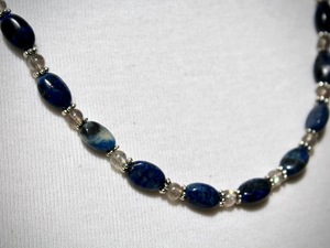 21" Oval Sodalite Bead & Labradorite Necklace
