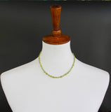 Faceted Peridot with Rose Gold Beads Necklace
