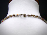 19" Amber faceted glass necklace